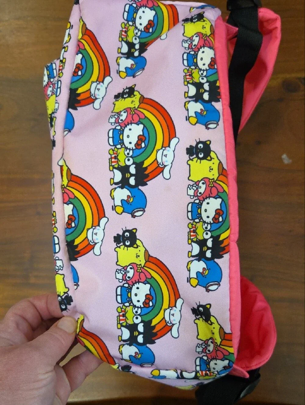 Hello Kitty Pink Rainbow Print Backpack Excellent Condition